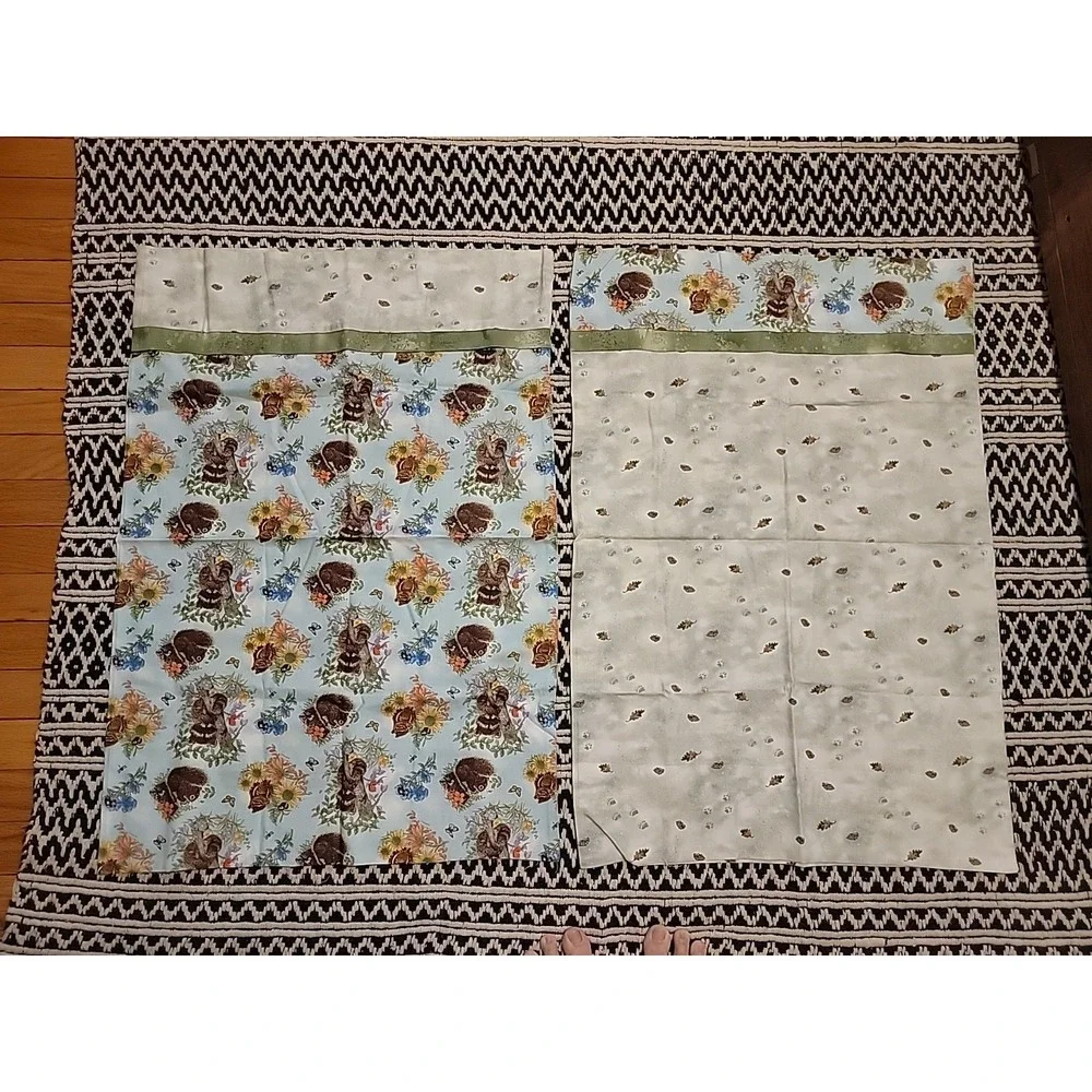 Set of 2 Handcrafted Standard Woodland Animals Pillowcases